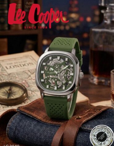 Leecooper double side glass watch